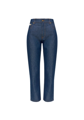 Moschino logo-patch tapered jeans - Blue