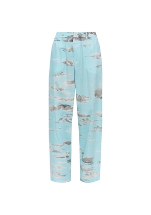Moschino cloud-print cotton trousers - Blue