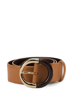 Alberta Ferretti round-buckle leather belt - Neutrals