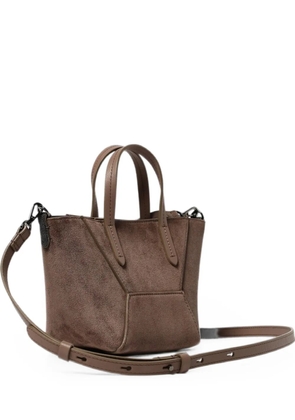 Brunello Cucinelli Monili-chain suede shoulder bag - Brown