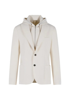 Eleventy hooded single-breasted jacket - Neutrals