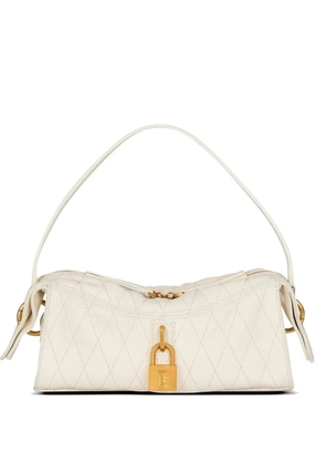 Balmain small Pulse bag in smooth topstitched leather - White
