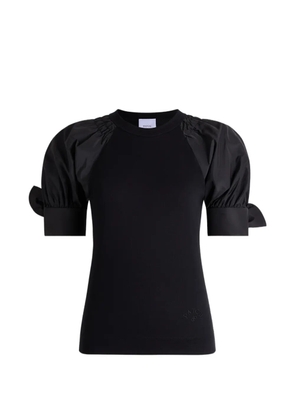 Patou tie-puff-sleeve T-shirt - Black