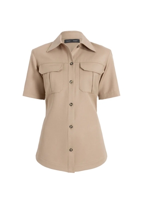 Proenza Schouler Nali top in wool gabardine - Neutrals
