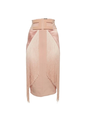 Elisabetta Franchi fringed pencil midi skirt - Pink