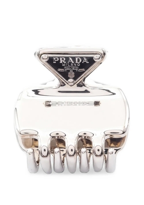 Prada Pre-Owned 2010s logo-plaque hair clip - Silver