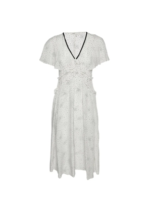 Maje ruffled midi dress - White