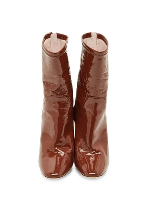 Christian Dior Pre-Owned patent-leather clear-heel ankle boots - Brown