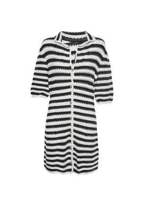 Maje striped rosette-detail mini dress - Blue