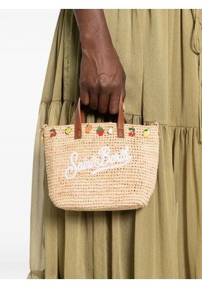 MC2 Saint Barth fruit-charm logo-embroidered tote bag - Neutrals