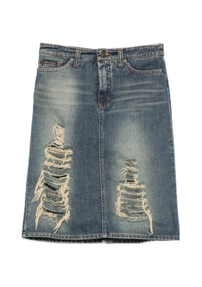 Dolce & Gabbana Pre-Owned 2000s distressed denim mini skirt - Blue