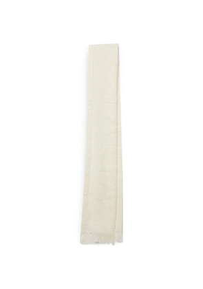 Balenciaga Pre-Owned fringed scarf - White