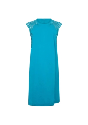 Alberta Ferretti lace-detail midi dress - Blue