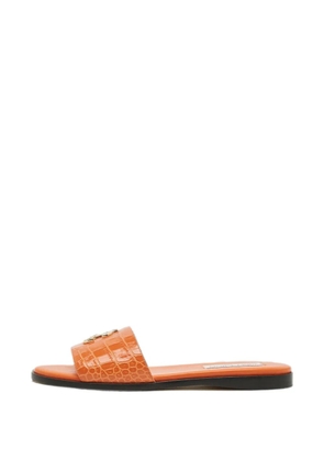 Jimmy Choo Pre-Owned croc-embossed leather sandals - Orange