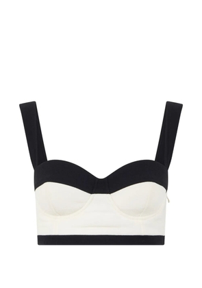Moschino contrast-trim corset top - White