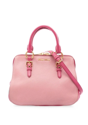 Miu Miu Pre-Owned 2000s Madras leather tote bag - Pink