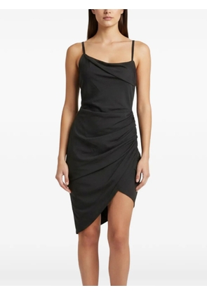 Jacquemus Pre-Owned Le Raphia draped mini dress - Black