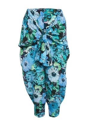 Stella McCartney Pre-Owned floral-print tied trousers - Blue