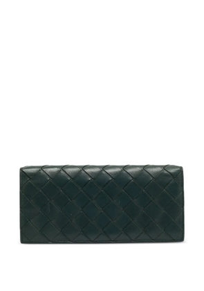 Bottega Veneta Pre-Owned Intrecciato flap wallet - Green