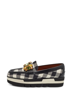 Dolce & Gabbana Pre-Owned crystal-embellished platform loafers - Black