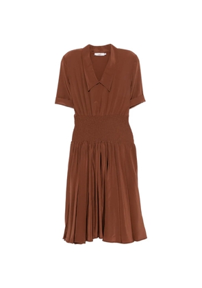 Christian Dior Pre-Owned 1980s pleated midi dress - Brown