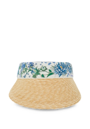 Ferragamo Spring-print straw visor - Neutrals