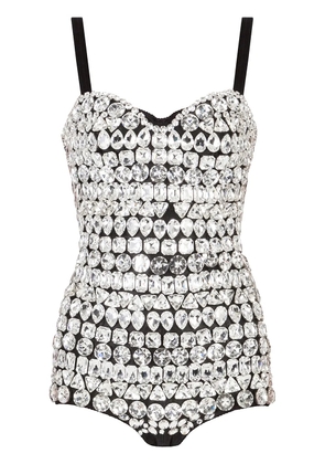 Dolce & Gabbana sweetheart-neck embellished bodysuit - Black