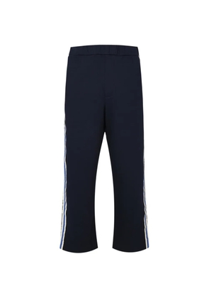 COMMAS crochet-stripe jersey trousers - Blue