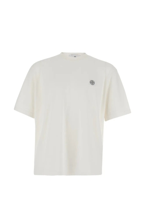 Stone Island logo-patch organic cotton T-shirt - White