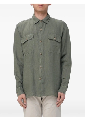 BROOKSFIELD utility-style linen shirt - Green