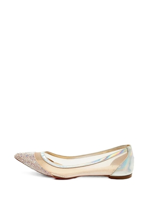 Christian Louboutin Pre-Owned crystal-embellished ballet flats - Silver