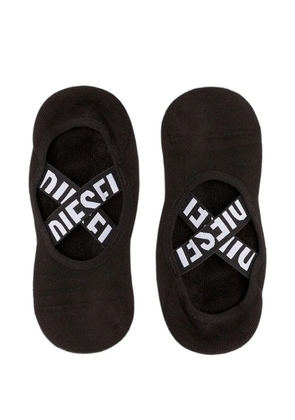Diesel logo-print crossover-strap socks - Black