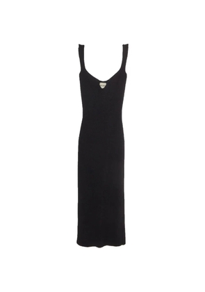 KHAITE Pre-Owned ribbed-knit midi dress - Black