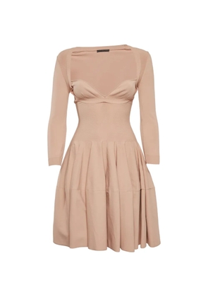 Alexander McQueen Pre-Owned jersey knit flared mini dress - Neutrals