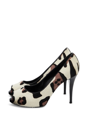 Giuseppe Zanotti Vintage leopard-print peep-toe heeled pumps - White