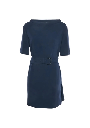Burberry Pre-Owned belted crepe mini dress - Blue