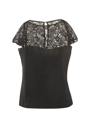 Louis Vuitton Pre-Owned lace cap-sleeve top - Black