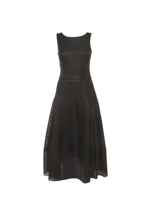 Maje Raining mesh midi dress - Black