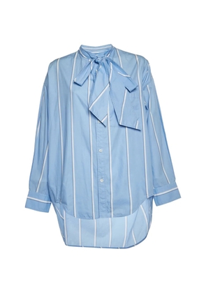 Balenciaga Pre-Owned striped pussy-bow shirt - Blue