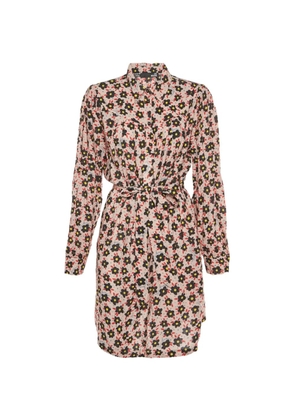Love Moschino floral-print belted midi dress - Pink