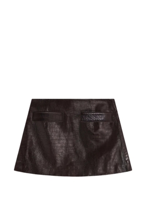 The Frankie Shop Rory croc-embossed mini skirt - Brown