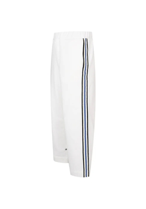 COMMAS crochet-stripe jersey trousers - White