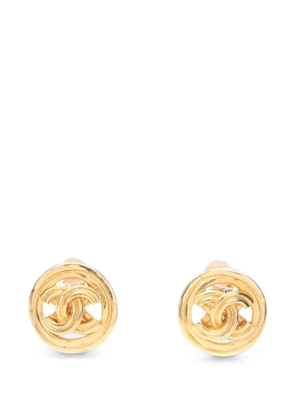 CHANEL Pre-Owned 1986-1988 Coco Mark clip-on earrings - Gold