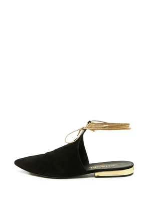 CHANEL Pre-Owned ankle wrap mules - Black