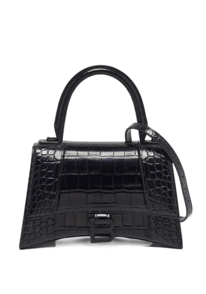 Balenciaga Pre-Owned Hourglass croc-embossed handbag - Black