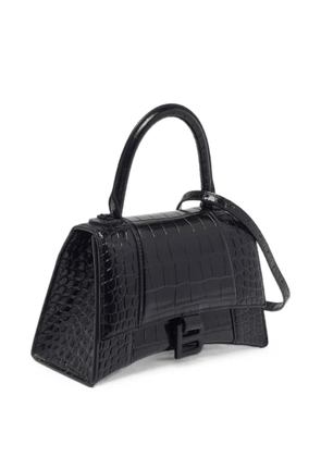 Balenciaga Pre-Owned Hourglass croc-embossed handbag - Black
