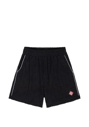 Casablanca logo-embroidered textured shorts - Black