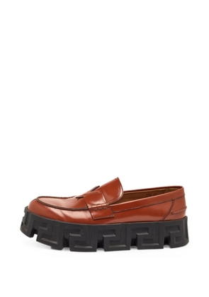 Versace Pre-Owned Greca platform loafers - Brown