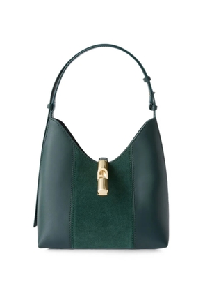 Furla suede-panel leather shoulder bag S - Green