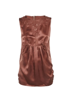 Dolce & Gabbana Pre-Owned lace-detail satin top - Brown